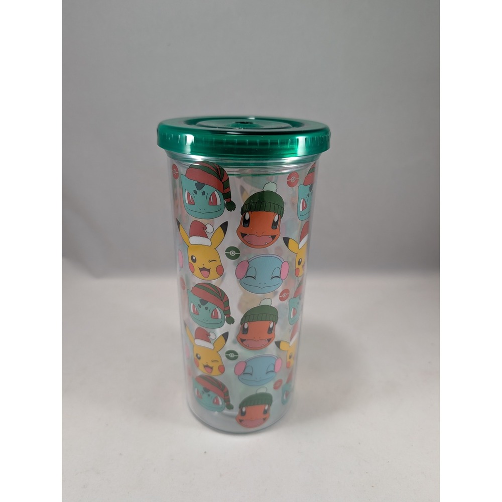 Pokemon Holiday Travel Tumbler 20‎ oz Pikachu Bulbasaur Charmander Squirtle